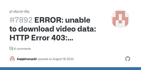 Yt-dlp error 403 - With yt-dlp's bv*+ba, does any audio in the bv* stream get selected ahead of a separate ba, or if it's not "worse"? Yes. However, So, I would've expected that on an actual download attempt, format best = http-1080p would be fetched ... But, Since the hls/dash formats have more metadata available, yt-dlp is treating them as being better.